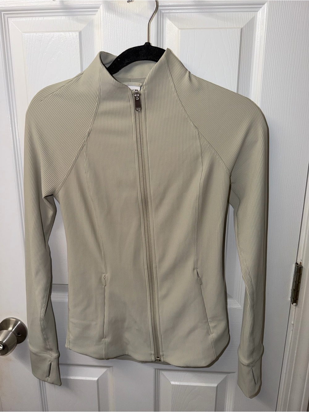 Athleta Ribbed Zip-Front Jacket - Sand - Picture 2 of 4